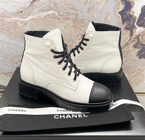 fake chanel combat boots|chanel boots with pearl heel.